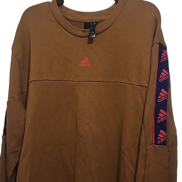 adidas Brand Love Sweatshirt Mens Loose Fit Bronze Crewneck Sweater Size XXL - Picture 4 of 6